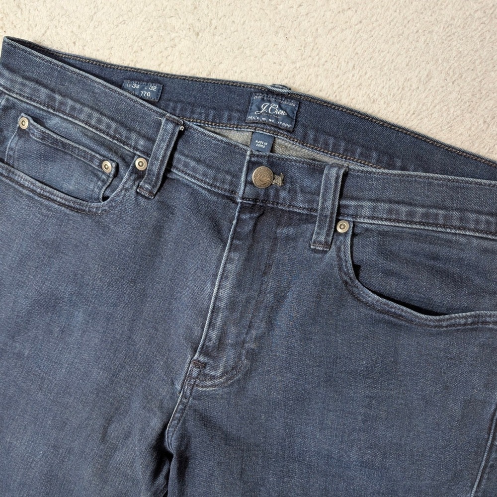 J.Crew Jeans Mens 34/32 Dark Blue 770 Straight Fit Viscose Stretch